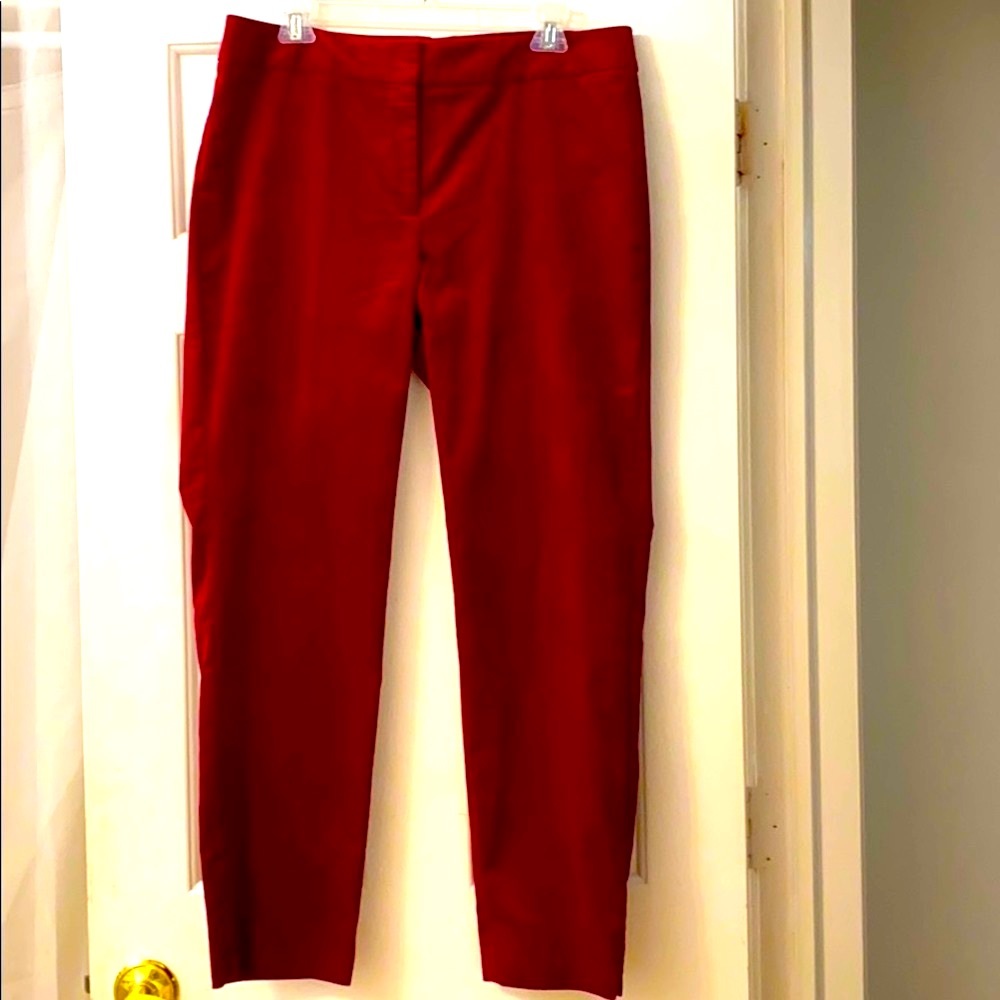 Talbots Red Velvet Straight Leg Pants Size 12